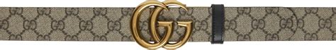 Gucci: Reversible Brown & Black Monogram Belt 